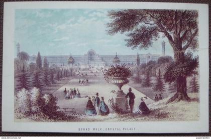 London Sydenham - Crystal Palace: Broad Walk (no Postcard - historic print CPA-format approx 1870?)