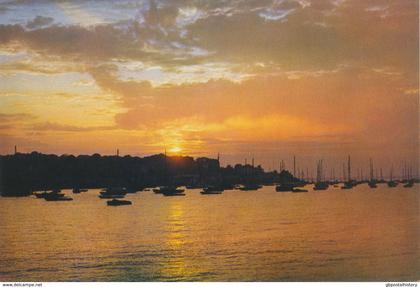 UK COWES ca. 1970, superb mint postcard Sunset at COWES, Isle of Wight (J. Arthur Dixon)