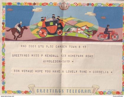 Vintage Camden London Horse Carriage Cycle Telegram