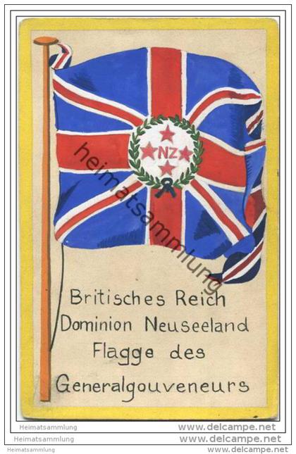 Britisches Reich - Dominion Neuseeland - Flagge des Generalgouverneurs - keine Ansichtskarte - handgemalt