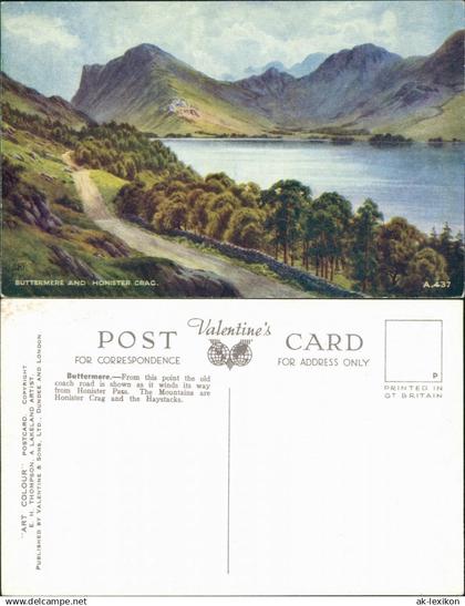 Postcard Buttermere Buttermere and Honister Crag 1933