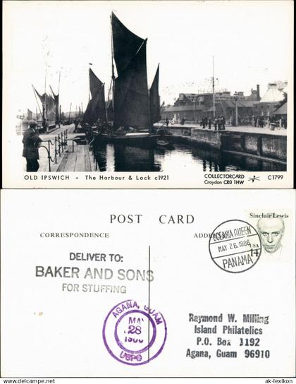 Postcard Ipswich Old-Ipswich 1921 1986   Schiffspost  (mit Ankunftsstempel