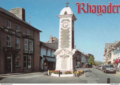 Rhayadar Memorial Castle Pub Radnorshire Welsh Postcard