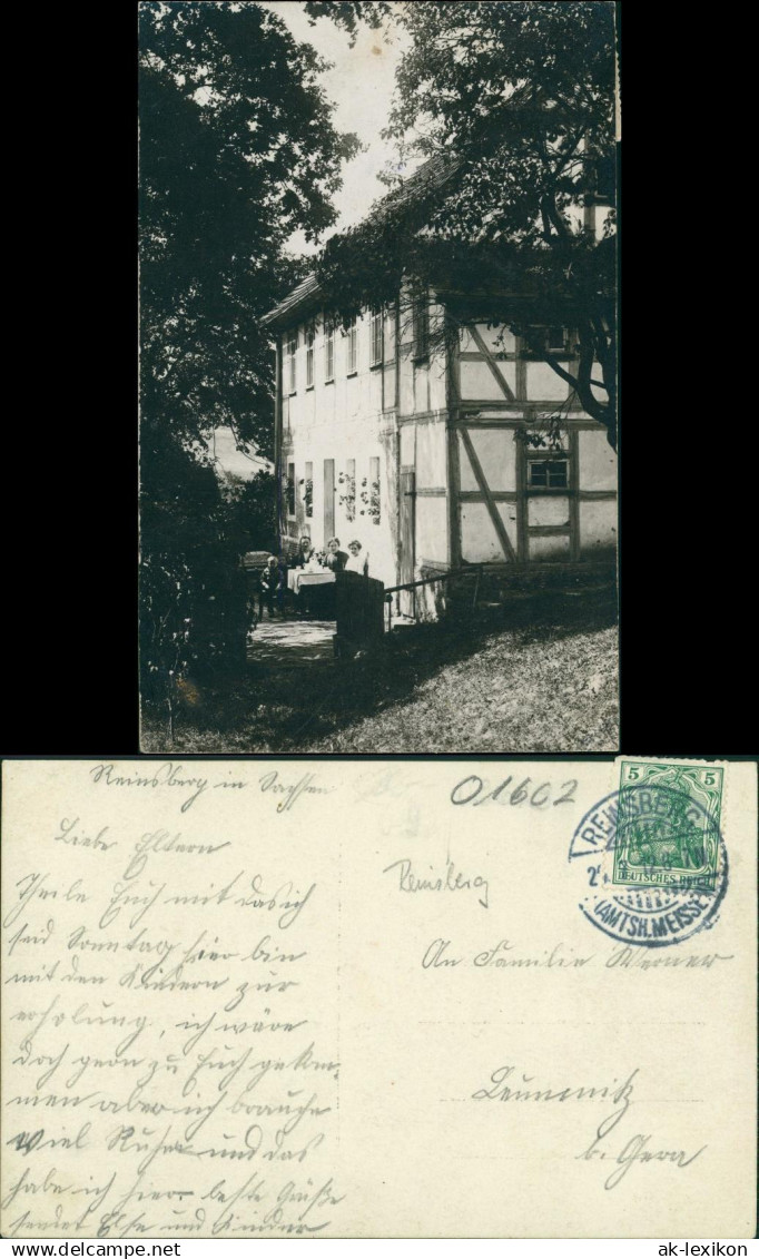 Reinsberg (Sachsen) Partie am Fachwerkhaus (Privataufnahme) 1912 Privatfoto