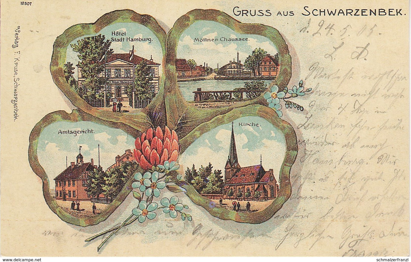 REPRO Litho AK Schwarzenbek Schwarzenbeck Hotel Stadt Hamburg Möllner Chaussee Amtsgericht Kirche a Lauenburg Neudruck