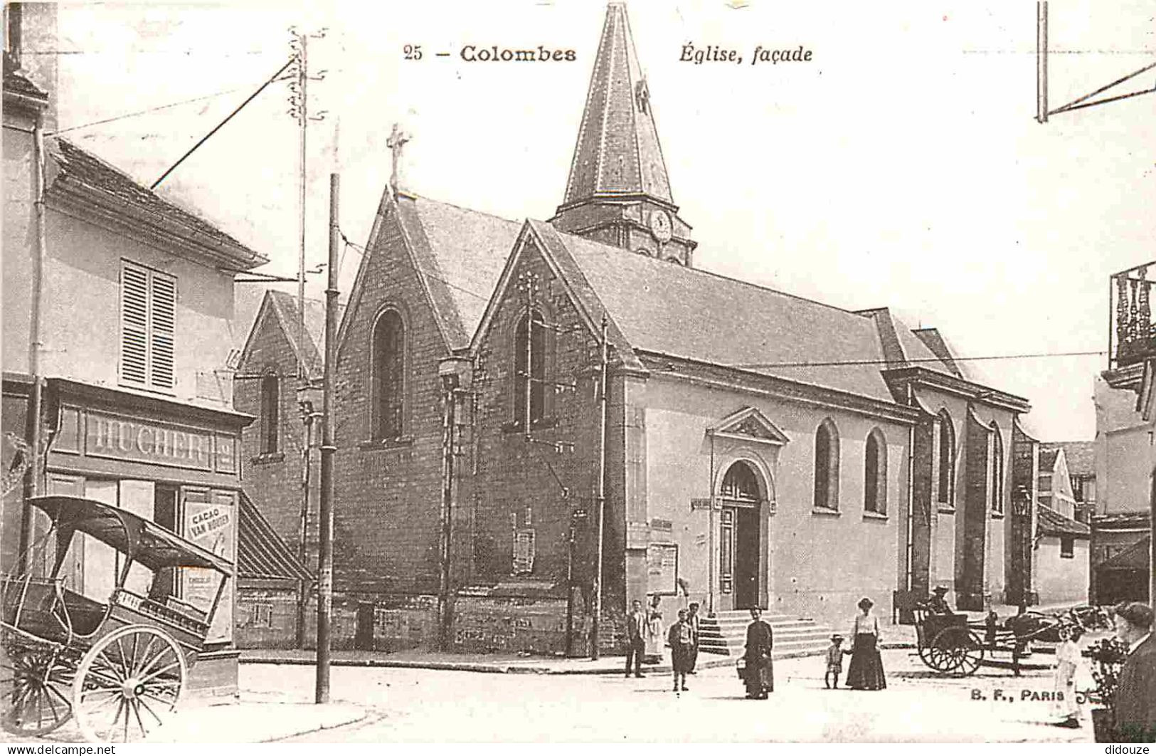 Reproduction CPA - 92 Colombes - Eglise - façade - Carte du Musée Municipal de Colombes - CPM format CPA - Carte Neuve -