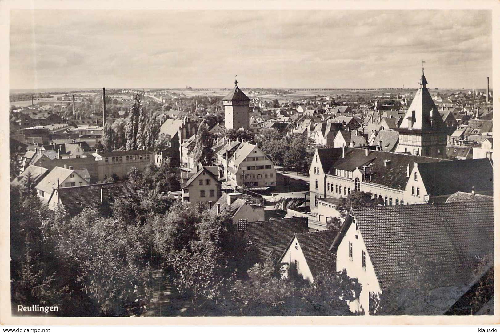 Reutlingen - Panorama gel.1937