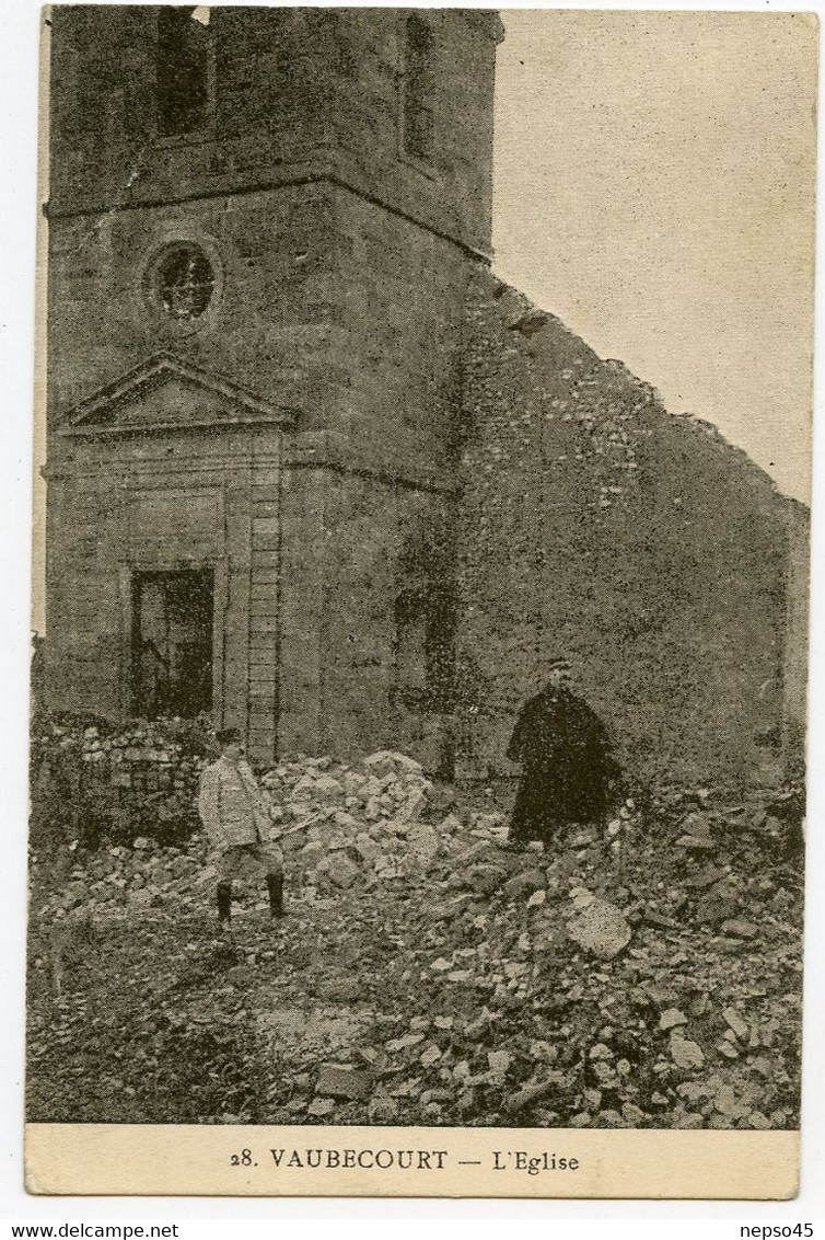 Revigny-sur-Ornain Vaubécourt.grande guerre 1914-18.l'église.