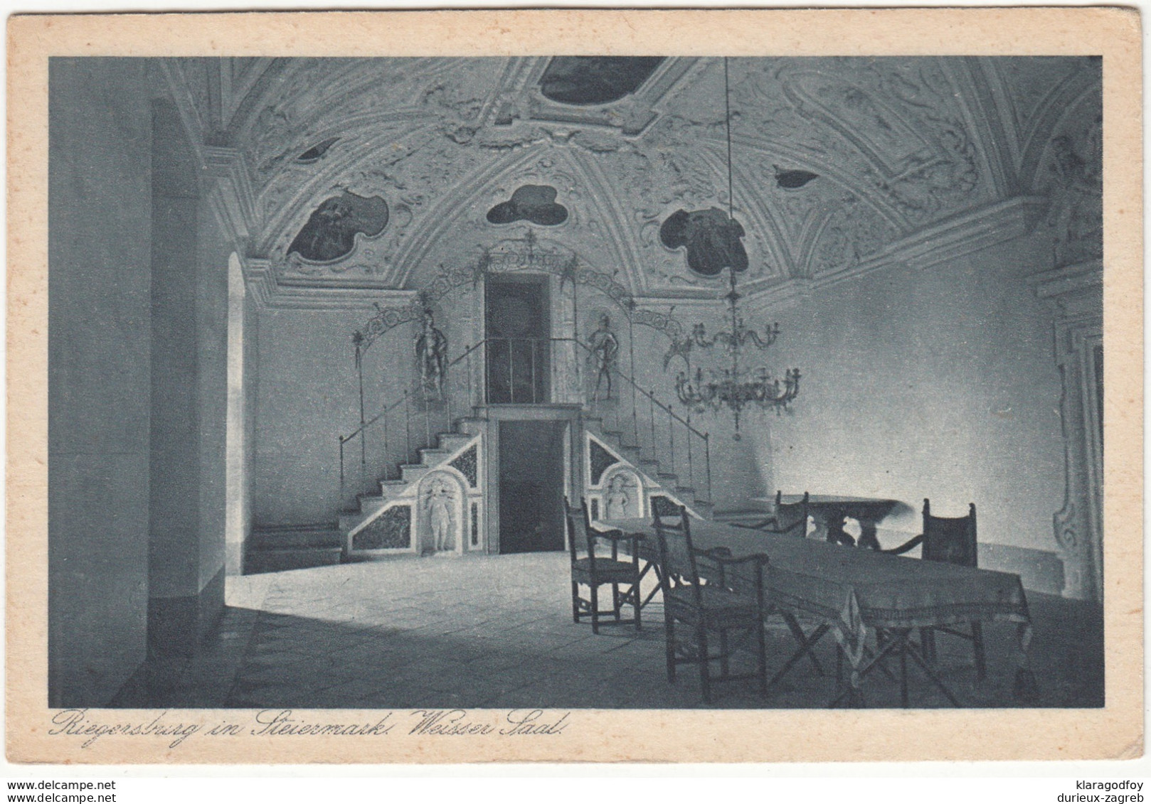 Riegersburg in Steiermark, Weisser Saal old postcard unused b190401