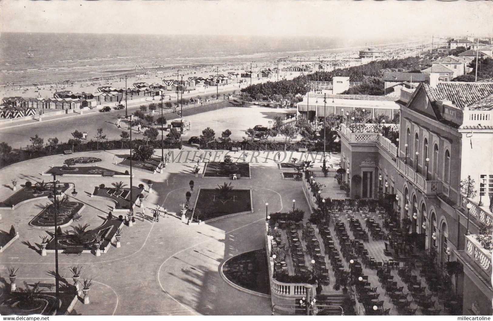 RIMINI - Panorama Spiaggia dalle Terrazze del Grande Albergo - Foto Cartolina