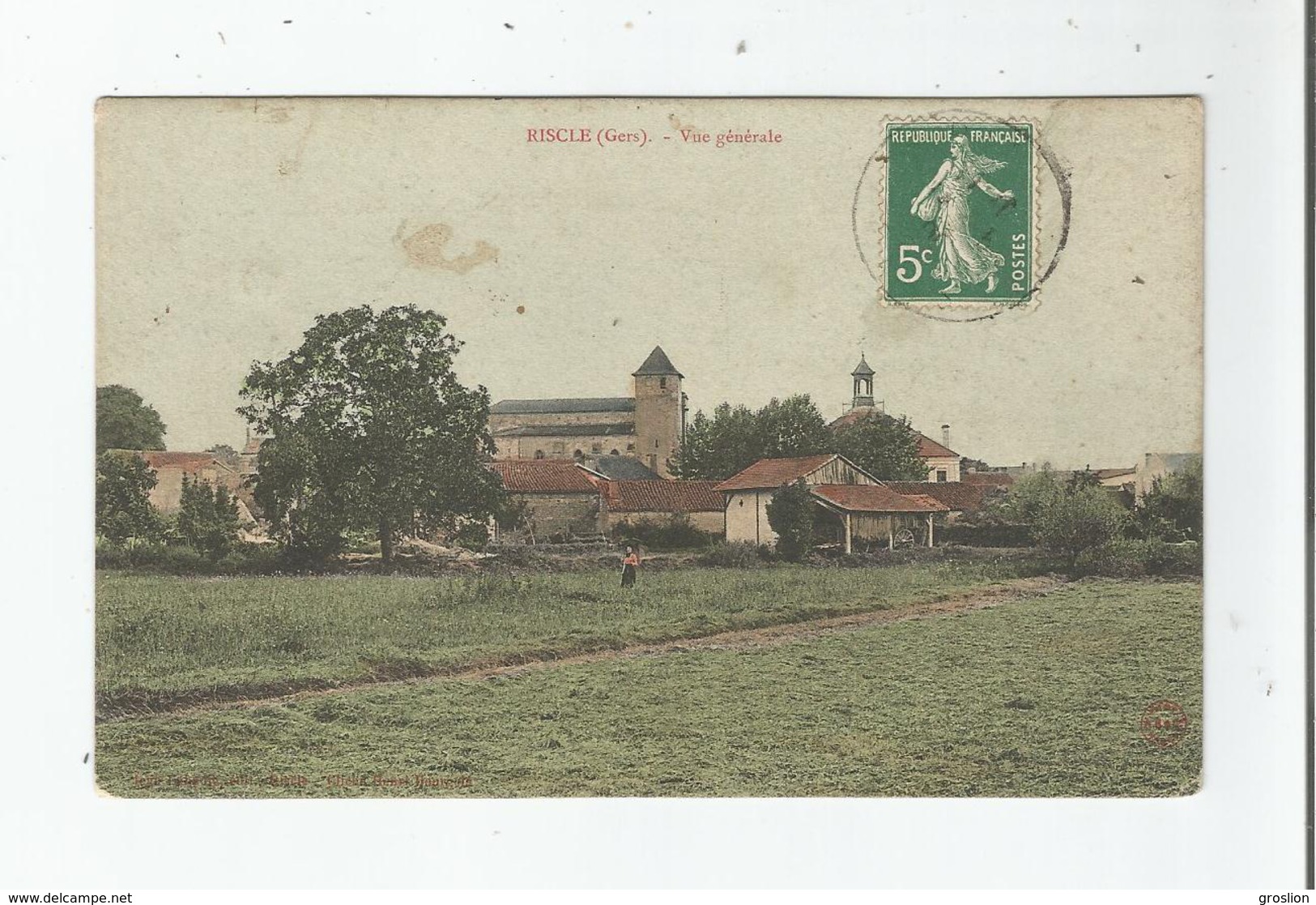 RISCLE (GERS) VUE GENERALE (EGLISE ET VUE PANORAMIQUE)