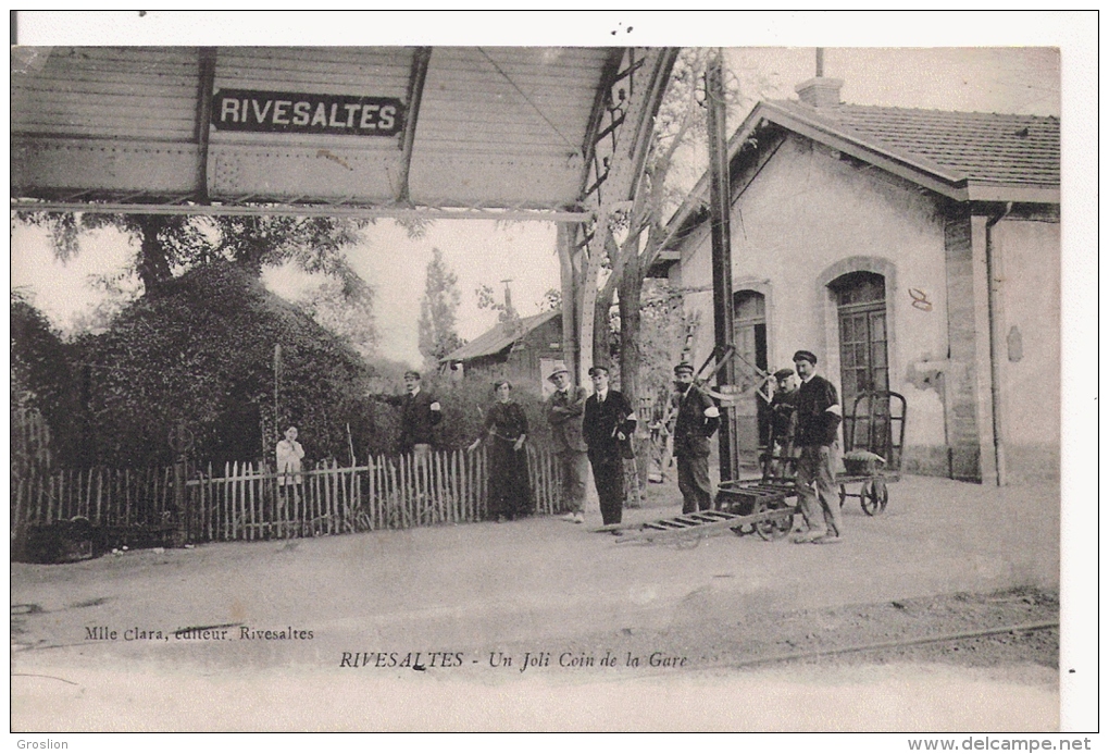 RIVESALTES  UN JOLI COIN DE LA GARE (BELLE ANIMATION)  1915