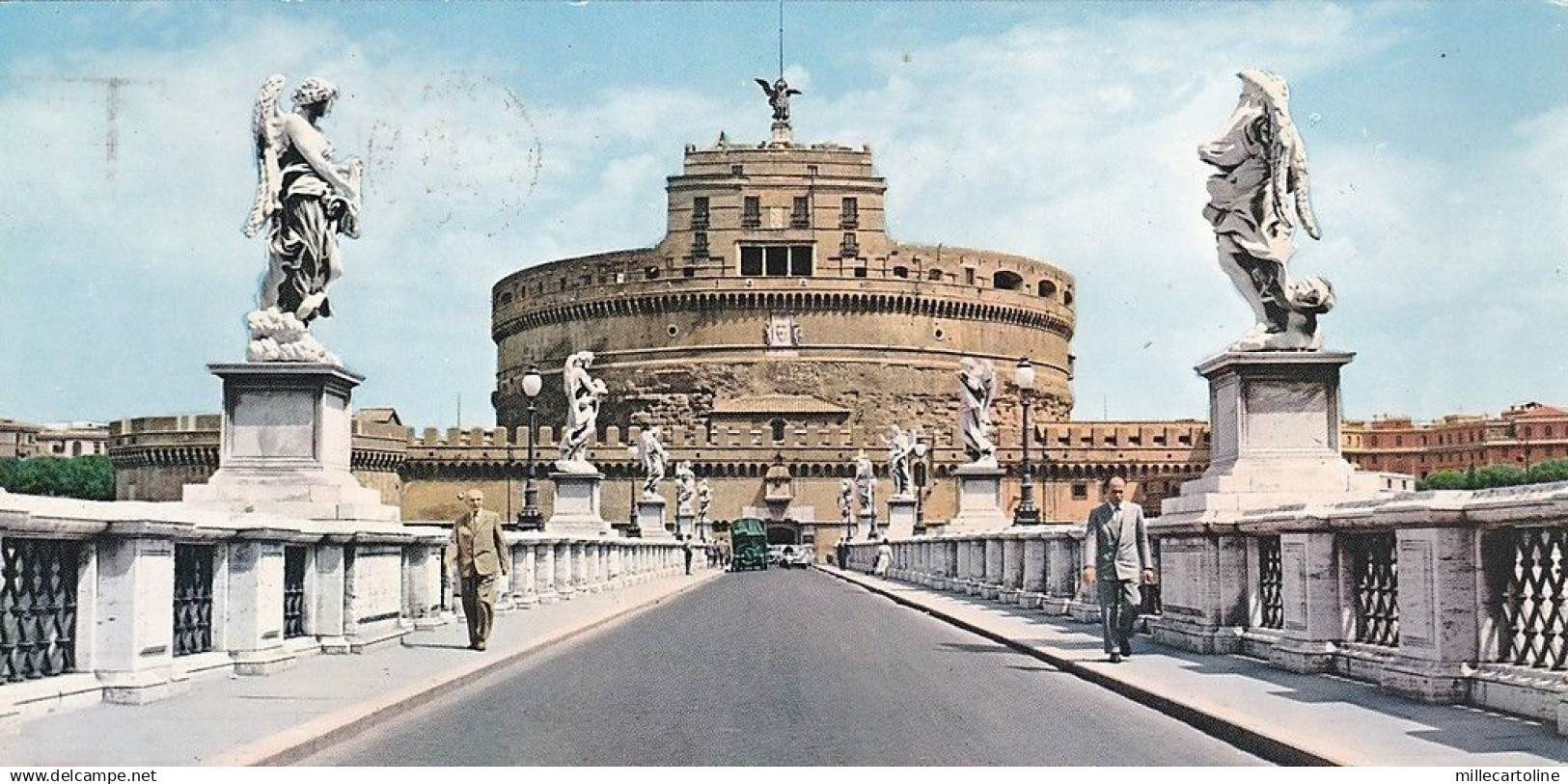 * ROMA - Cartolina lunga - Ponte e Castel Sant'Angelo 1964