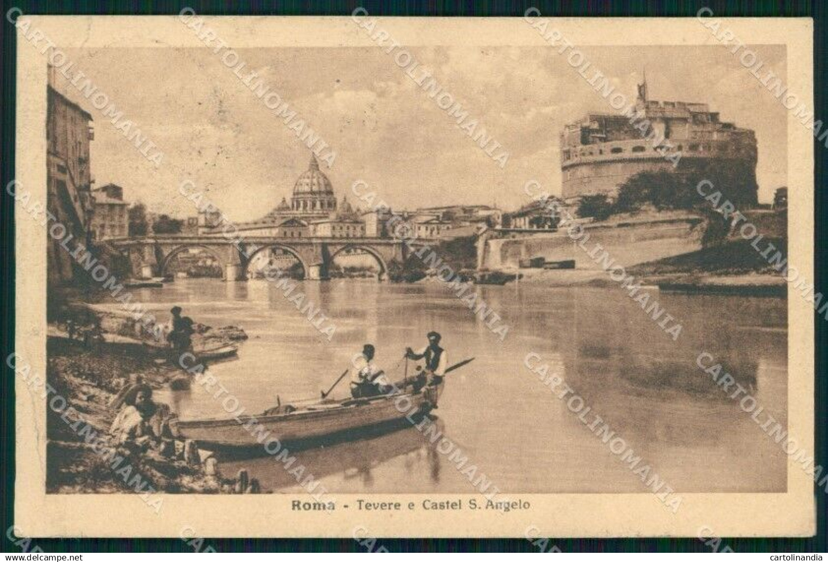 Roma Città Fiume Tevere Barche Castel Sant'Angelo Alterocca 34 cartolina MX4143