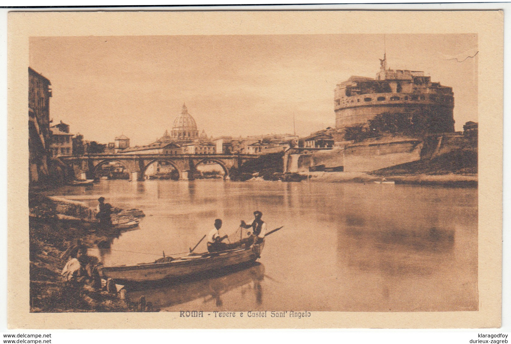 Roma, Tiber and Castel Sant'Angelo old postcard unused b170320