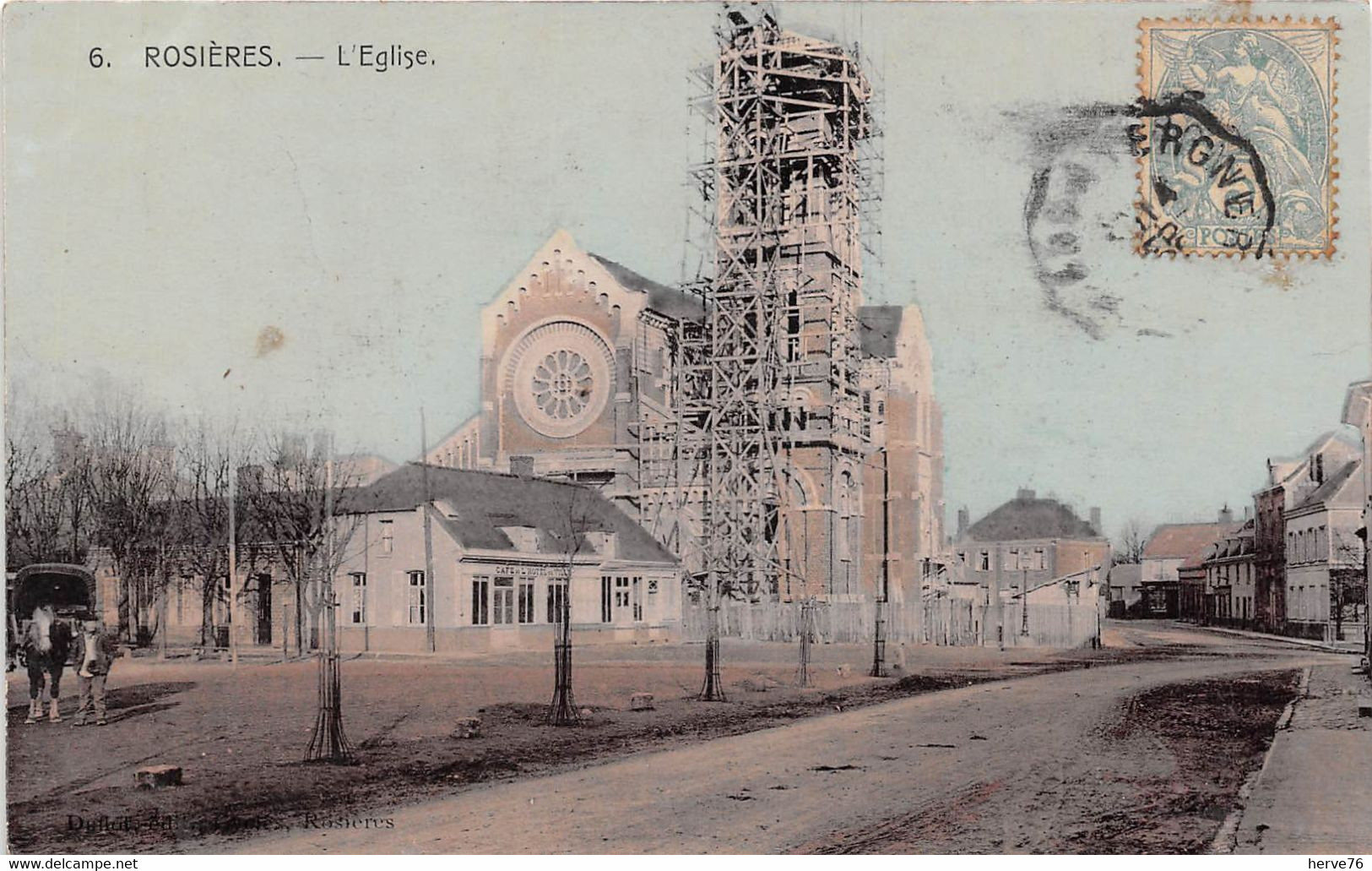 ROSIERES EN SANTERRE - l'Eglise (en restauration) - (carte pas courante)