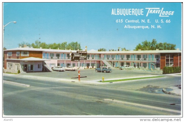 Route 66, Albuquerque NM New Mexico, TraveLodge Motel, Lodging, 1950s Vintage Postcard