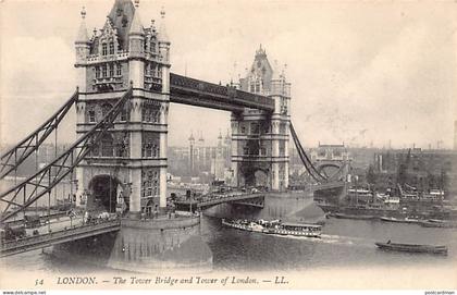 England - LONDON The Tower Bridge and Tower of London,  Publisher Levy LL. 54