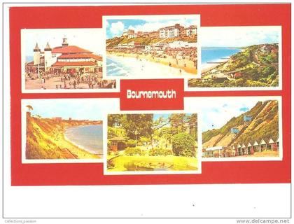 CP, Angleterre, Bournemouth, 6 vues, explications au verso, vierge