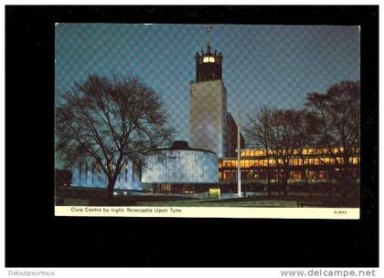 NEWCASTLE UPON TYNE Civic centre by night  1976