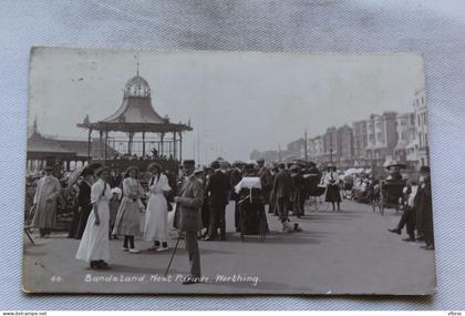 Cpa 1913, Worthing, bandstand, west parade, Angleterre