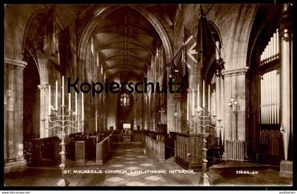 ALTE POSTKARTE LINLITHGOW ST. MICHAELS'S CHURCH INTERIOR West Lothian Orgel orgue organ flag Ansichtskarte postcard cpa