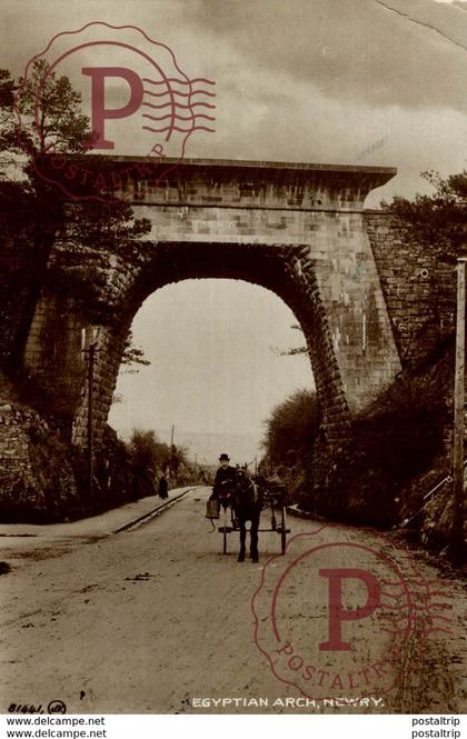 REAL PHOTO POSTCARD EGYPTIAN ARCH NEWRY