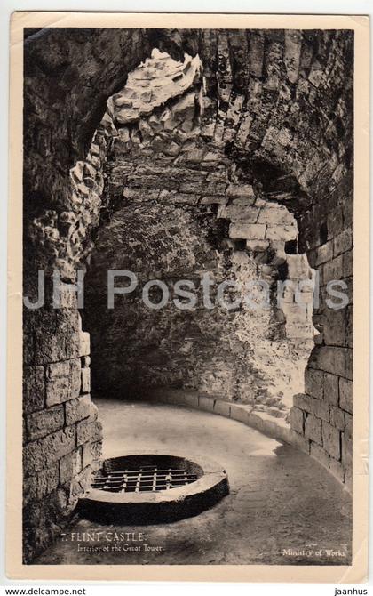 Flint Castle - Interior of the Great Tower - 7 - 1952 - United Kingdom - Wales - used