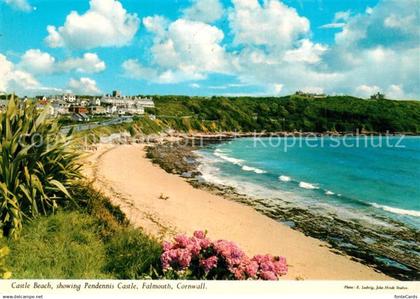 73607215 Falmouth Cornwall Castle Beach showing Pendennis Castle Falmouth Cornwa