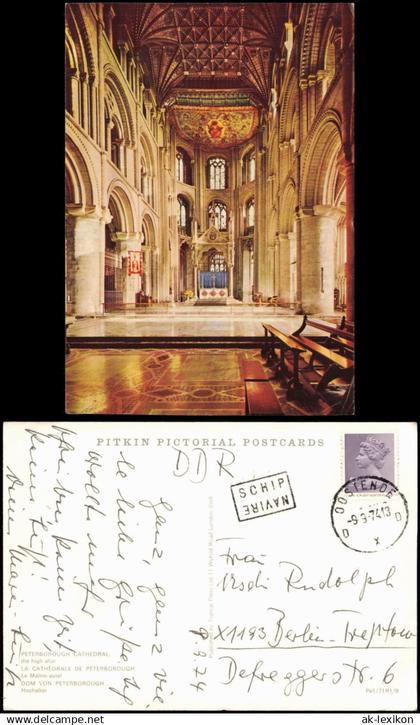 Postcard Peterborough DOM VON PETERBOROUGH Hochaltar 1974