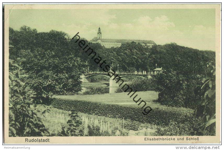 Rudolstadt - Elisabethbrücke und Schloss - Verlag Hermann Paris Rudolstadt