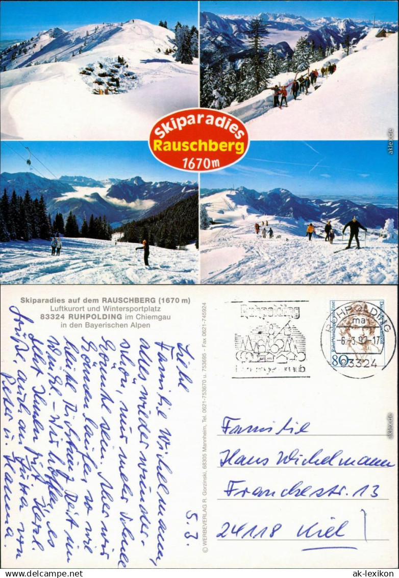 Ruhpolding Winterliche Szenen auf dem Rauschberg - Skifahrer 1997