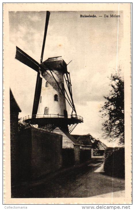 Ruiselede   3 CPA Molen  Villa Antoinette   Kasteelstraat   1905