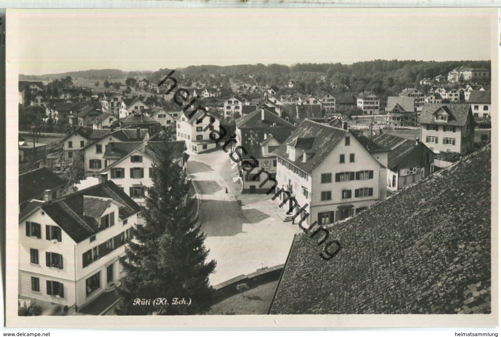 Rüti (Zürich) mit Bachtel - Foto-Ansichtskarte - Verlag Papeterie Köhler 30er Jahre