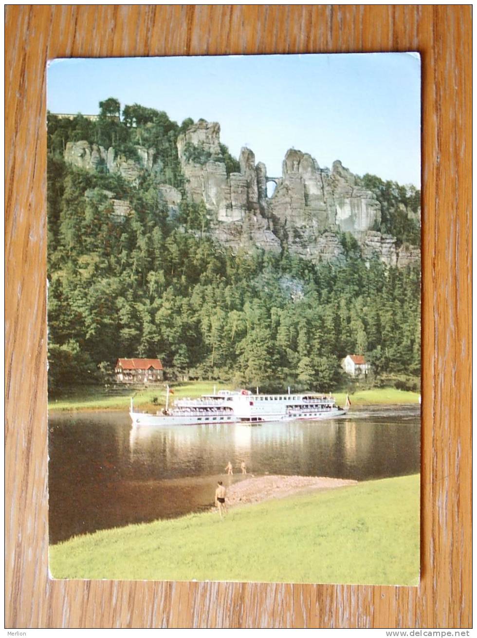 Sächs. Schweiz - Bastei mit Luxusmotorschiff   1970´s   VF   D19545