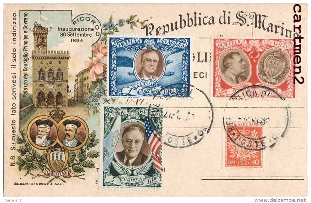 SAINT-MARIN SAN MARINO STAMP TIMBRE STAMPO BOLLO ITALIA