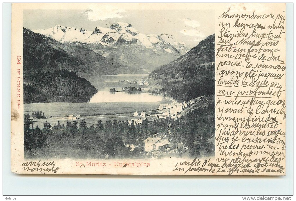 SAINT MORITZ  - Unteralpina. (carte datée 1899)