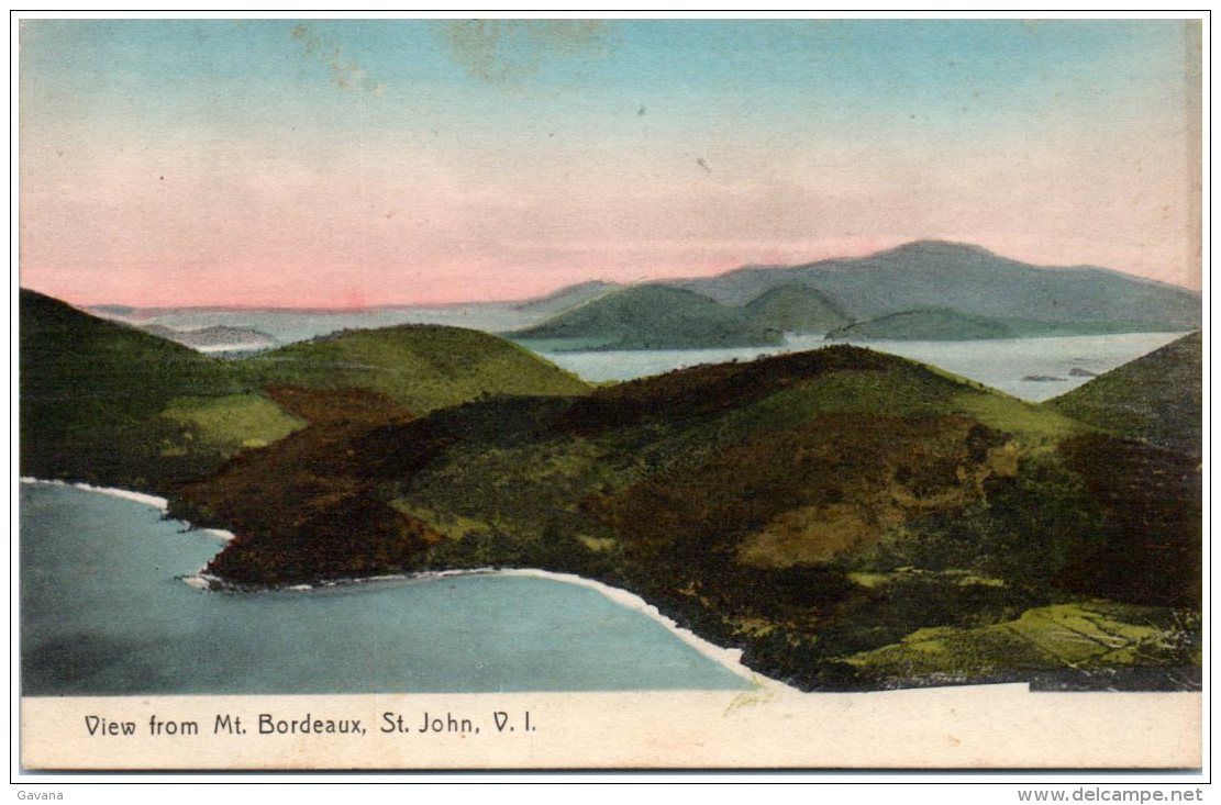 SAINT-THOMAS - View from Mt. Bordeaux, St. John, V.I.  (Recto/Verso)