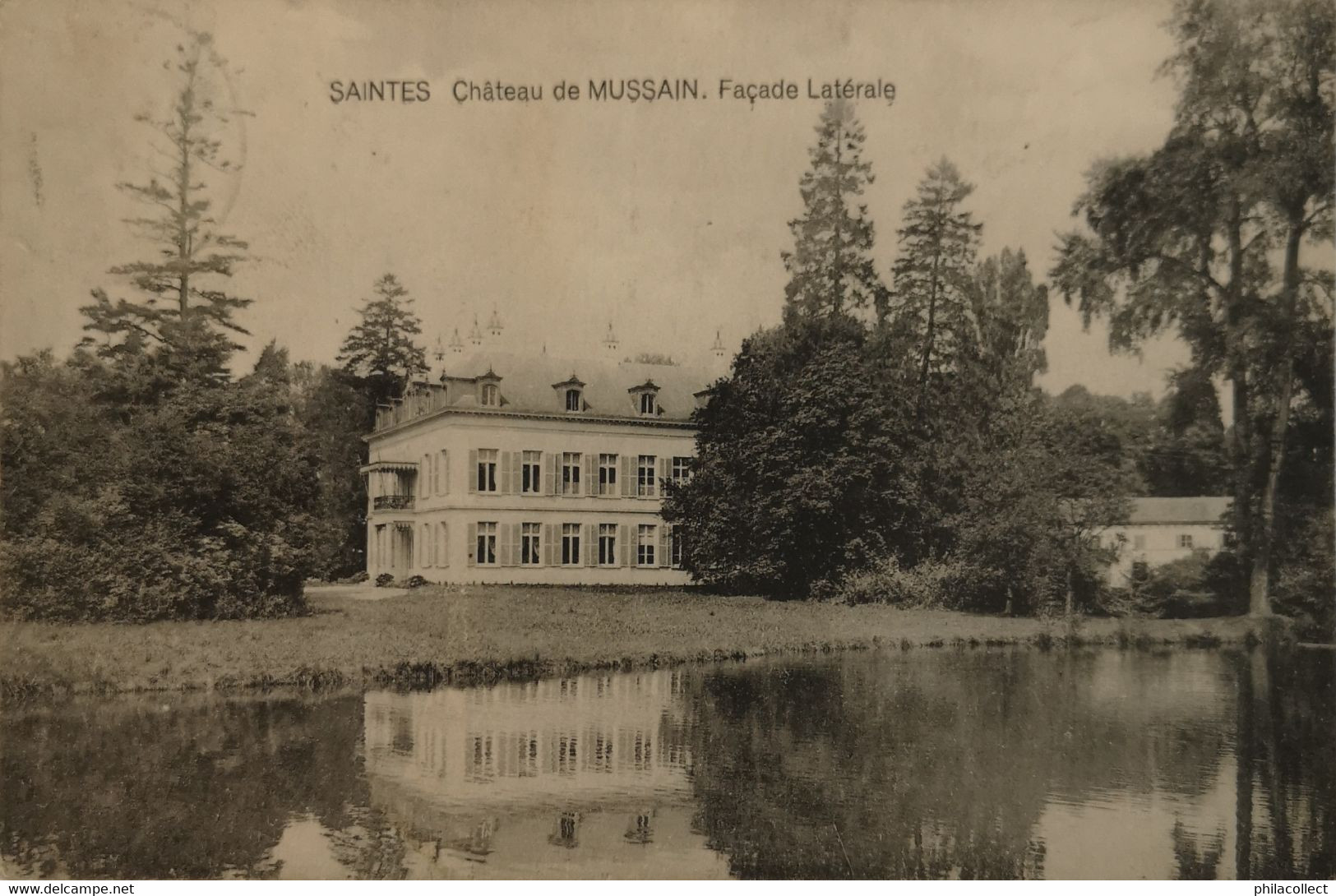 Saintes (Tubize) Chateau de Mussain - Facade Laterale 19?? Vlekkg