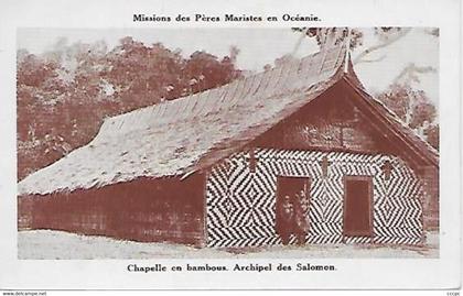 CPA Missions des Pères Maristes en Océanie - Chapelle en Bambous Archipel des Salomon