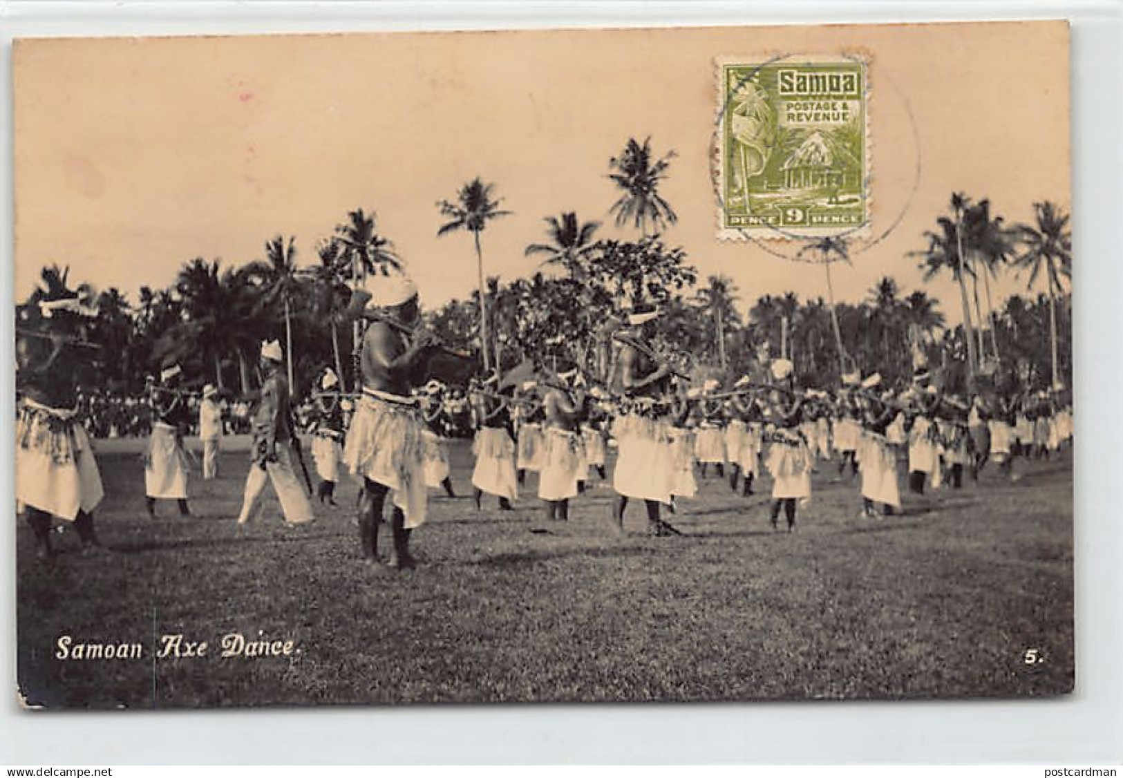 Samoa - Axe Dance - REAL PHOTO - Publ. Tattersall's Studio 5