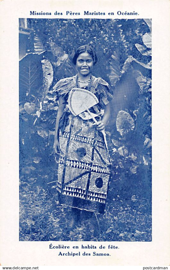 Samoa - Schoolgirl in party dress - Publ. Missions des Pères Maristes