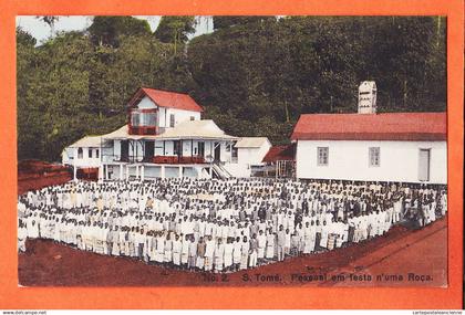 10525 / ⭐ ◉  ♥️ Incomum SÃO TOME e PRINCIPE Ex-colônias portuguesas Pessoal Festa n'uma ROCA 1910s-ELITE 2