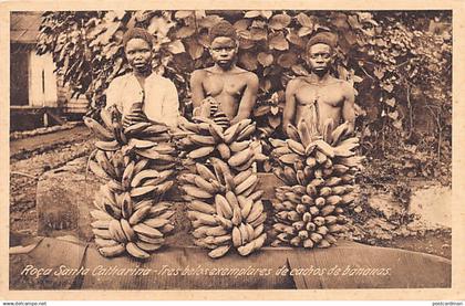 São Tomé & Príncipe - FARM SANTA CATHARINA - Natives and bananas - Publ. Auspizio Menezes