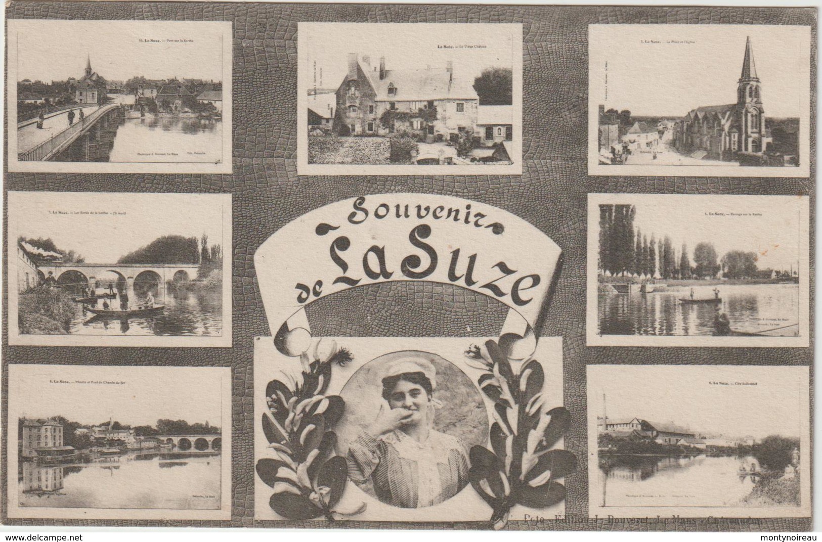 Sarthe : LA  SUZE  sur  SARTHE :    souvenir ,  écrite à  La  suze   1917