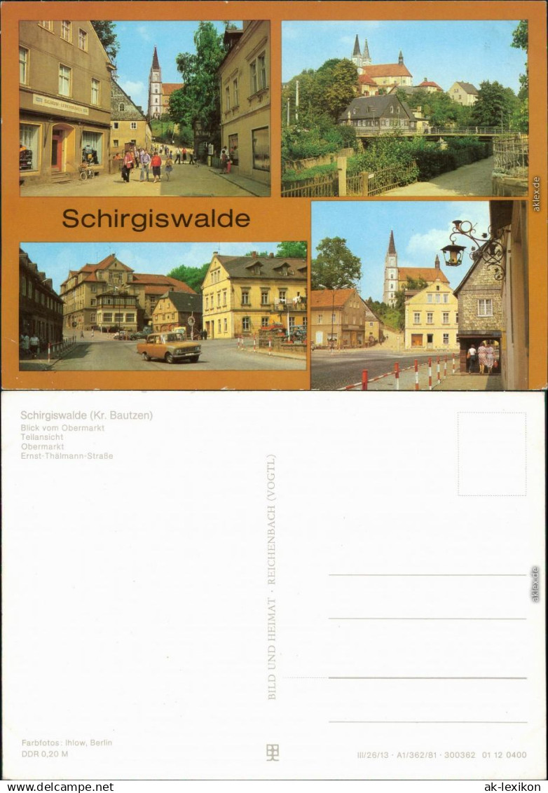 Schirgiswalde Kirschau Blick Obermarkt Obermarkt, Ernst-Thälmann-Straße 1981