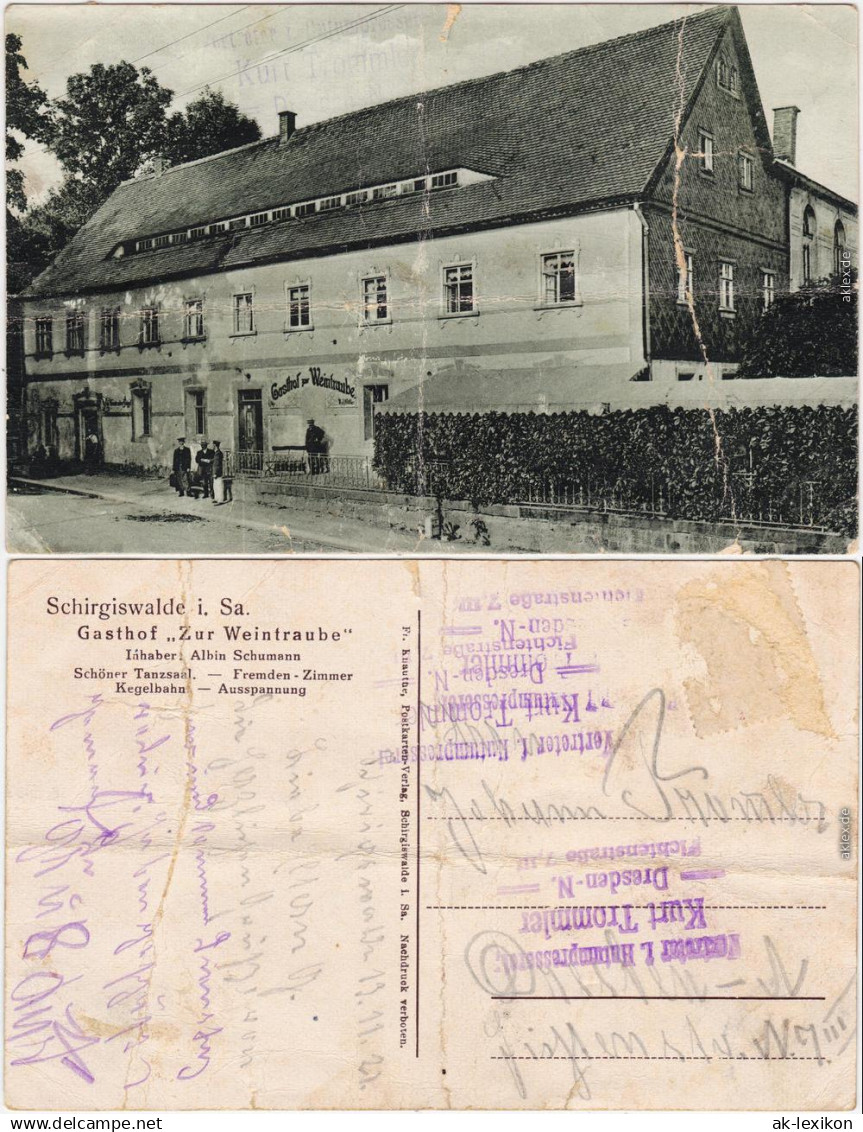 Schirgiswalde Šěrachow Gasthof zur Weintraube b Kirschau Bautzen 1913