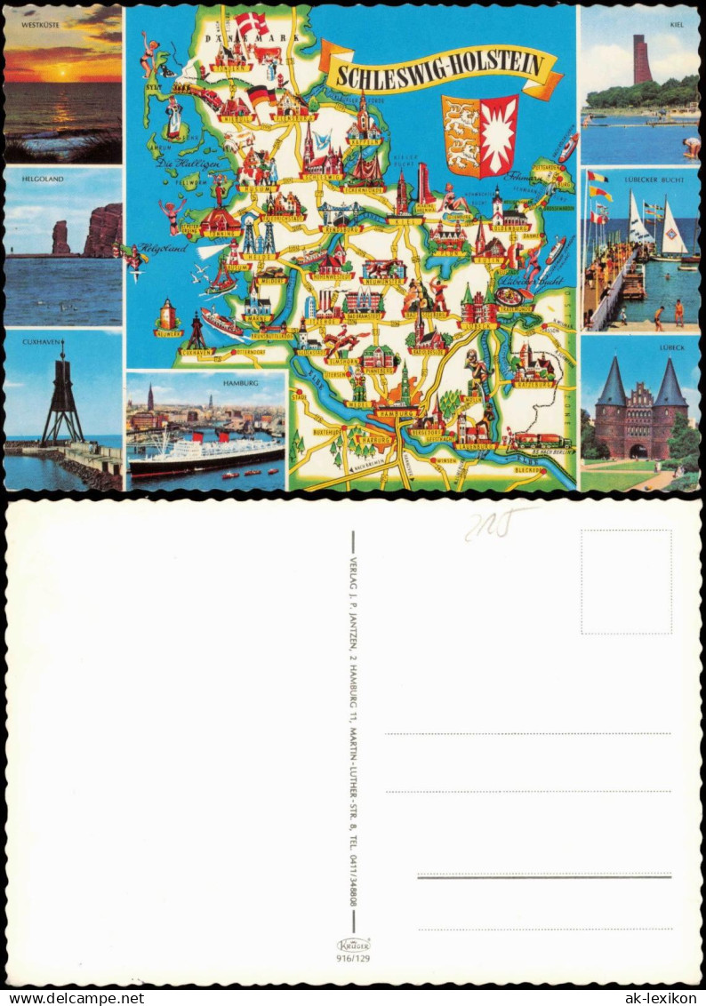 Schleswig Holstein Landkarten u. Mehrbild Ansichtskarte Kiel Helgoland 1978