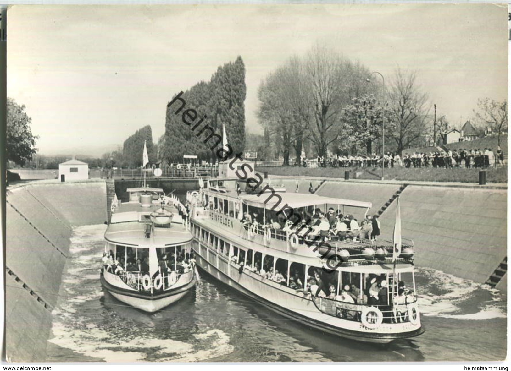 Schleuse Augst - Fahrgastschiffe Rheinfelden und Rhyblitz - Basler Rheinschifffahrt - Foto-Ansichtskarte