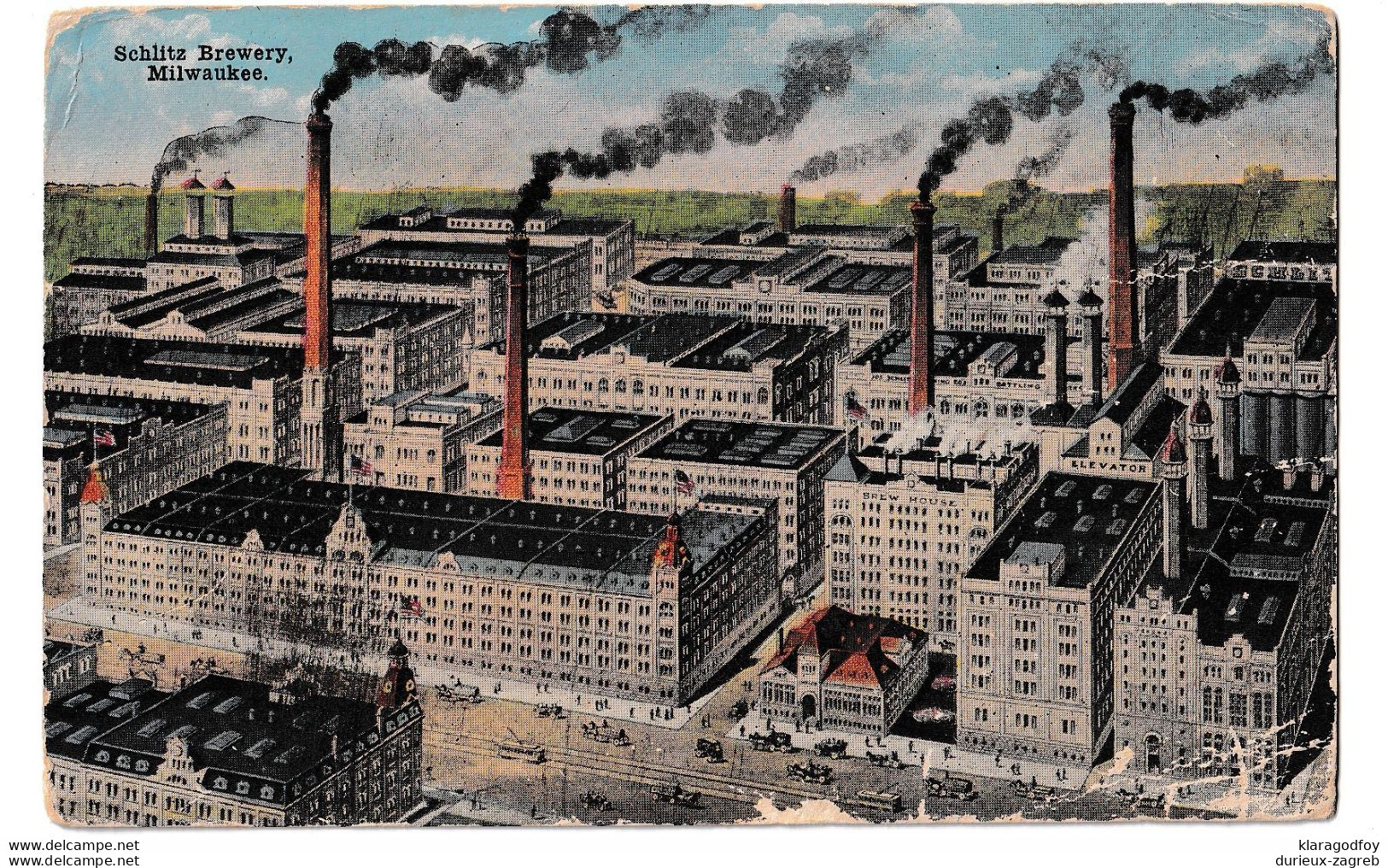 Schlitz Brewery, Milwaukee old postcard unused b210610